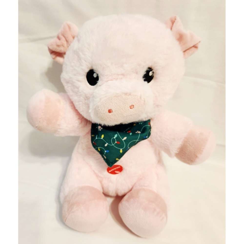 Petsmart Pink Pig Plush Wish‎ Squeaker Xmas Bandana Farm Stuffed Animal Toy